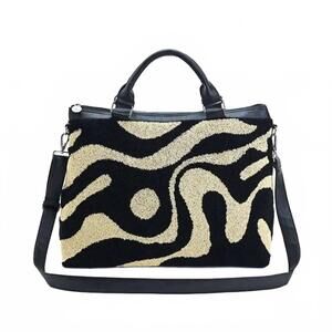 NEW AMERICA & BEYOND women's modern art-inspired embellished tote bag in multi